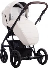 Детская коляска 2 в 1 Bebetto Flavio PRO 01 white, 100% Эко-кожа